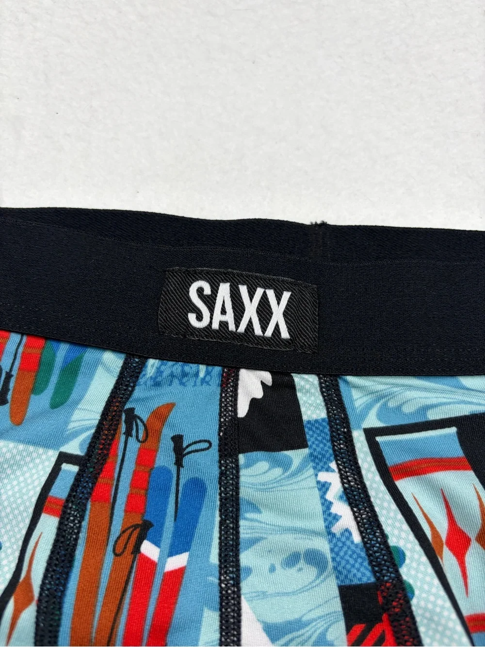SAXX |‎ Men's Blue Chalet Print Boxer Briefs NWT XXL